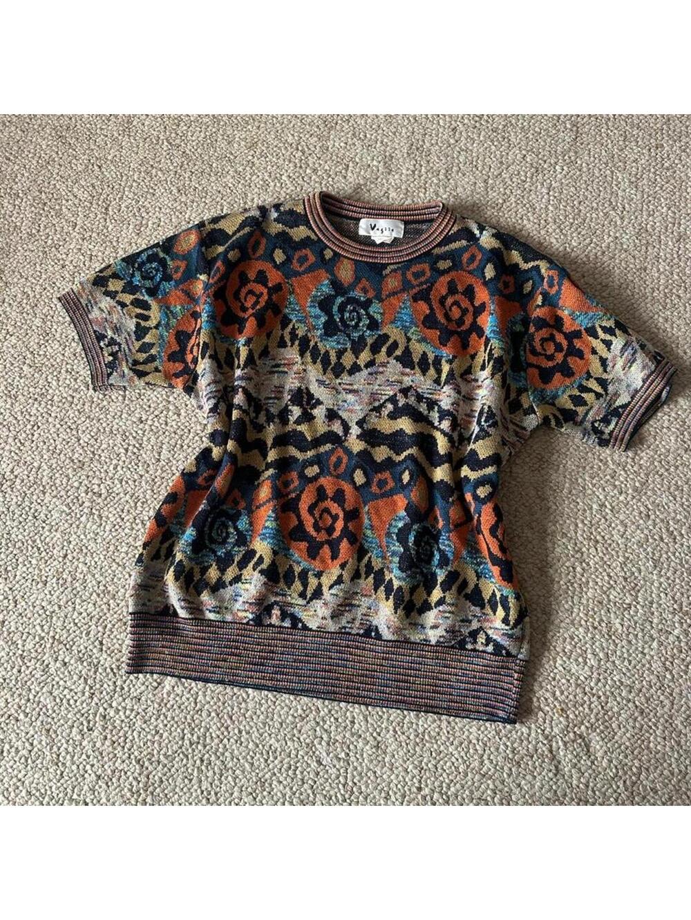 Vasiie multicoloured linen blend knit sweater